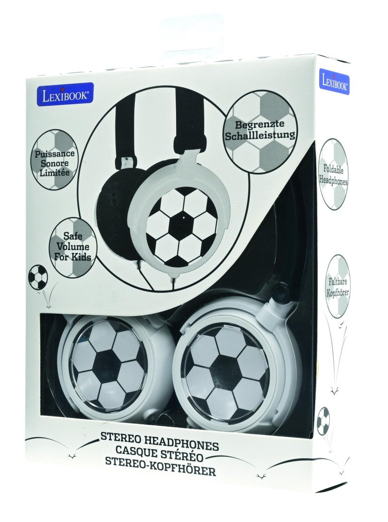 Lexibook skládací drátová sluchátka Fotbal s limitem hlasitosti
