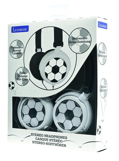 Lexibook skládací drátová sluchátka Fotbal s limitem hlasitosti