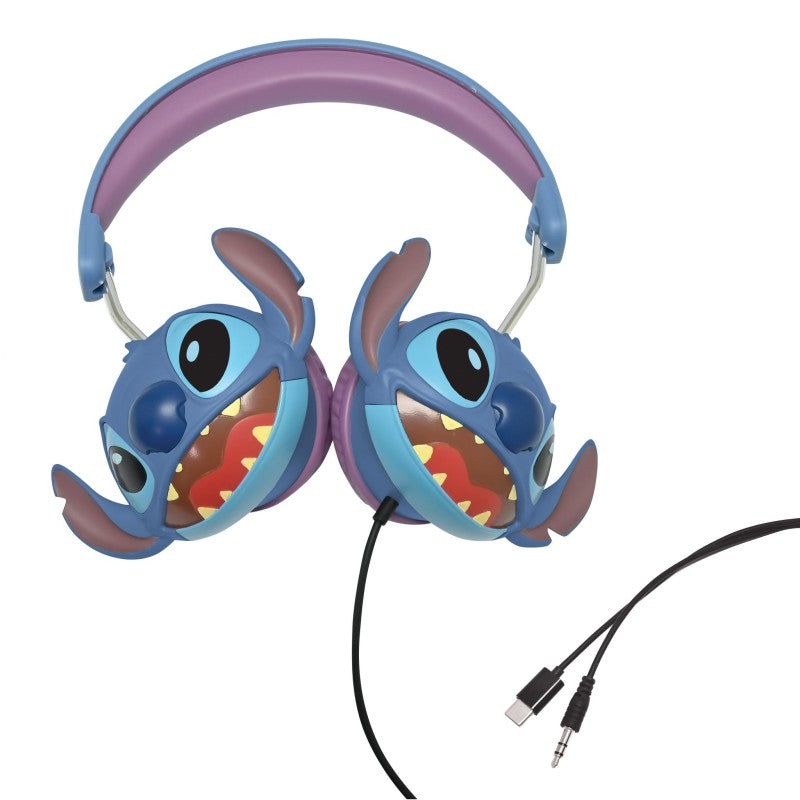 Lexibook skládací drátová sluchátka Stitch s limitem hlasitosti