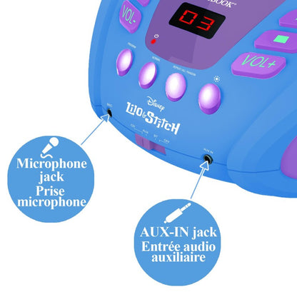 Lexibook CD přehrávač Stitch s bluetooth a světelnými efekty