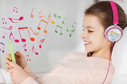 Lexibook skládací drátová sluchátka Disney princezny s limitem hlasitosti