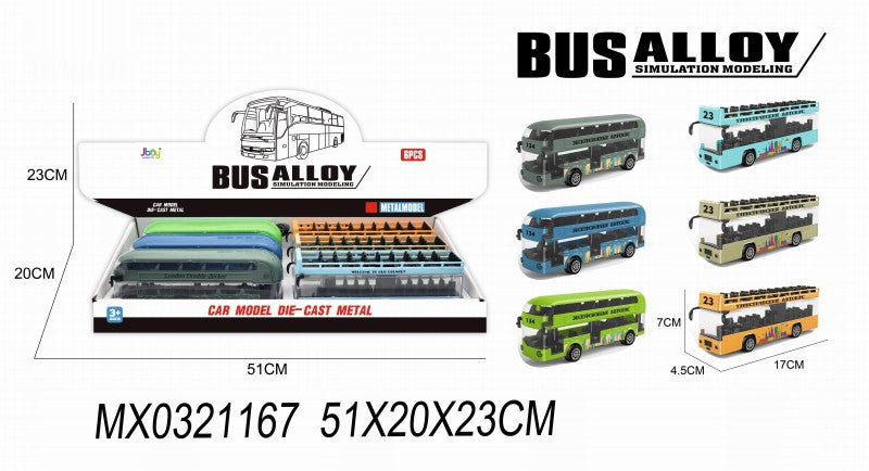 Autobus dvoupatrový modrý - otevřená střecha