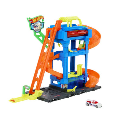 Hot Wheels city color shifters automyčka s otočným tunelem