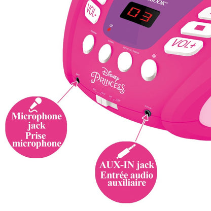 Lexibook CD přehrávač Disney princezny s bluetooth a světelnými efekty