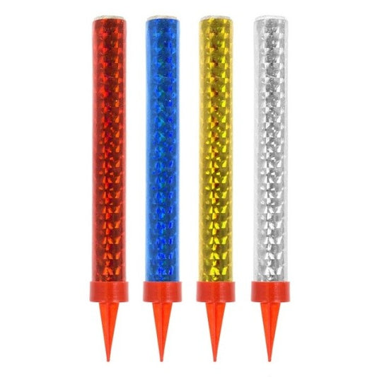 Holografické dortové fontánky 12 cm, 12 ks