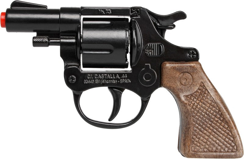 Policejní revolver kovový černý 8 ran