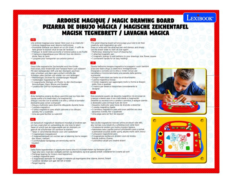 Lexibook vícebarevná kreslící tabulka Super Mario s razítky