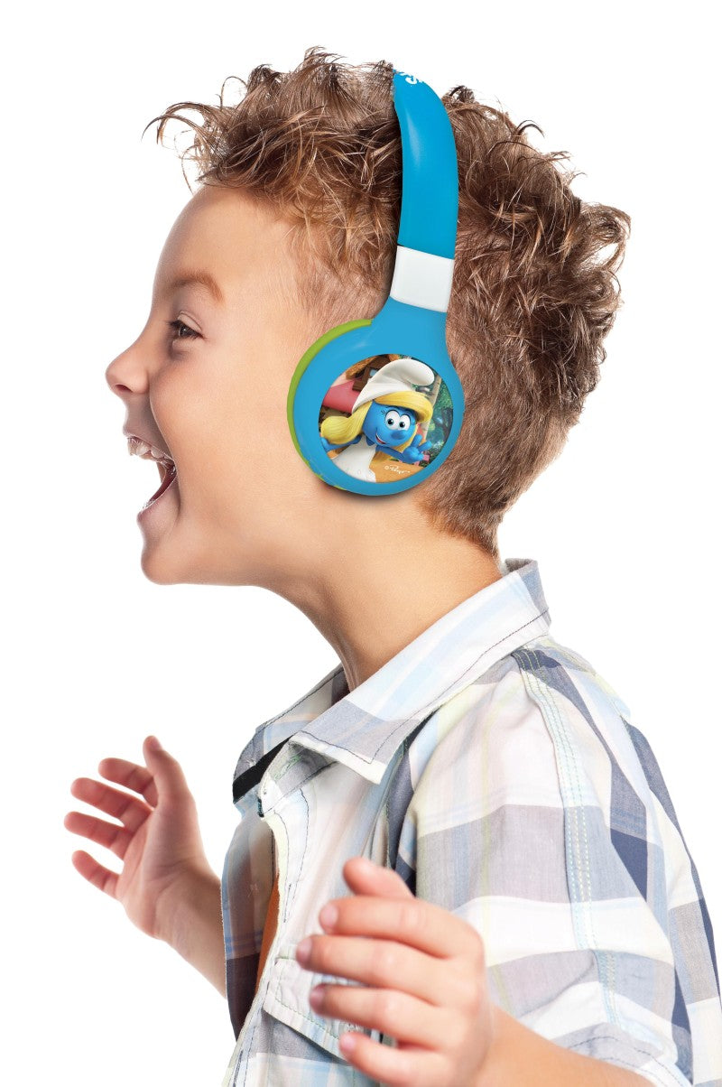 Lexibook 2v1 bluetooth skládací sluchátka Šmoulové s limitem hlasitosti