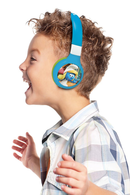 Lexibook 2v1 bluetooth skládací sluchátka Šmoulové s limitem hlasitosti