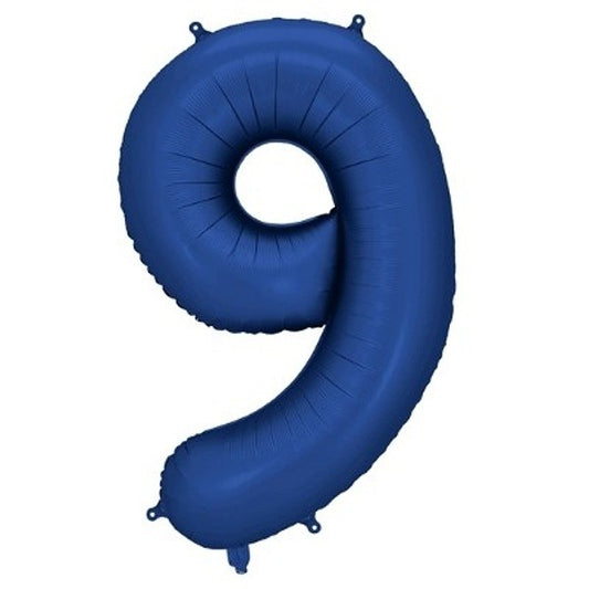 Balónek foliový tmavě modré číslo "9" 86 cm
