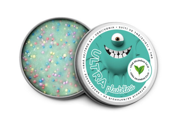 Ultra Plastelína s vůní a glitry - Svítící ve tmě 50g máta
