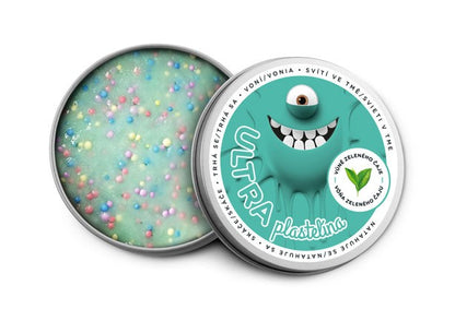 Ultra Plastelína s vůní a glitry - Svítící ve tmě 50g máta