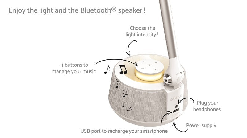 Lexibook stolní lampa LED s bluetooth reproduktorem