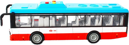 Městský autobus na setrvačník s osvětlením a zvukem - červený