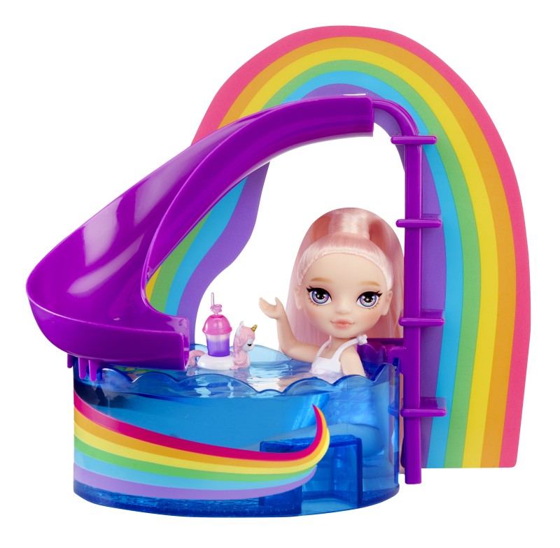 Rainbow High Sada s malou sestřičkou – bazén