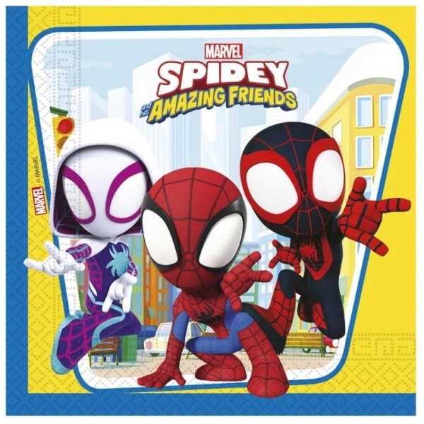 Ubrousky papírové Spidey a kamarádi 33 x 33 cm 20 ks