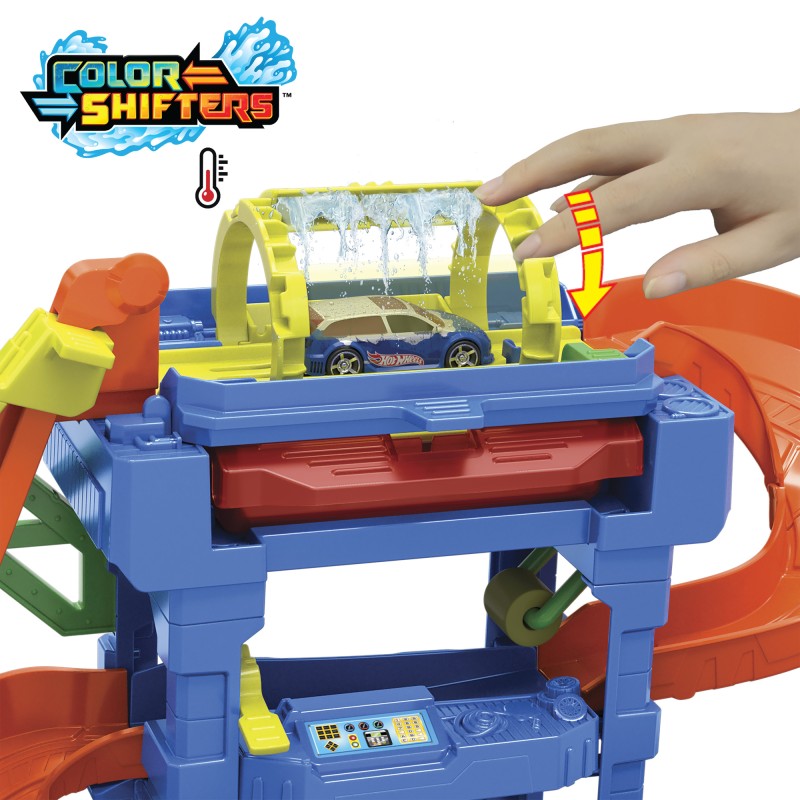 Hot Wheels city color shifters automyčka s otočným tunelem