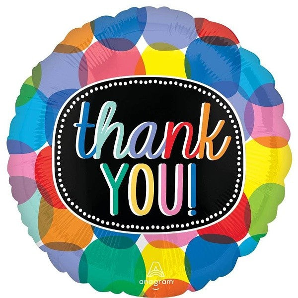Balónek foliový Thank You barevný 46 cm