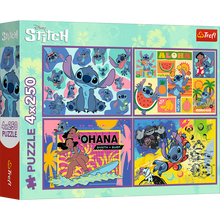 Puzzle 4 x 250 dílků Lilo and Stitch