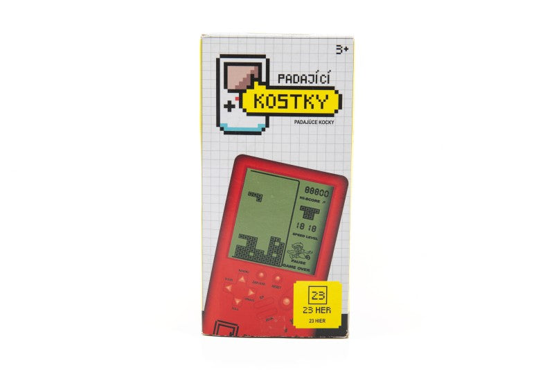 Digitální hra Padající kostky hlavolam plast 14x7cm červená