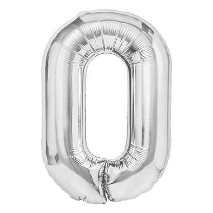 Foliový balón číslice 0 stříbrný 70 cm