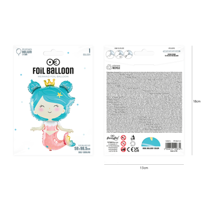 Mermaid - Fóliový balón 58 x 98 cm