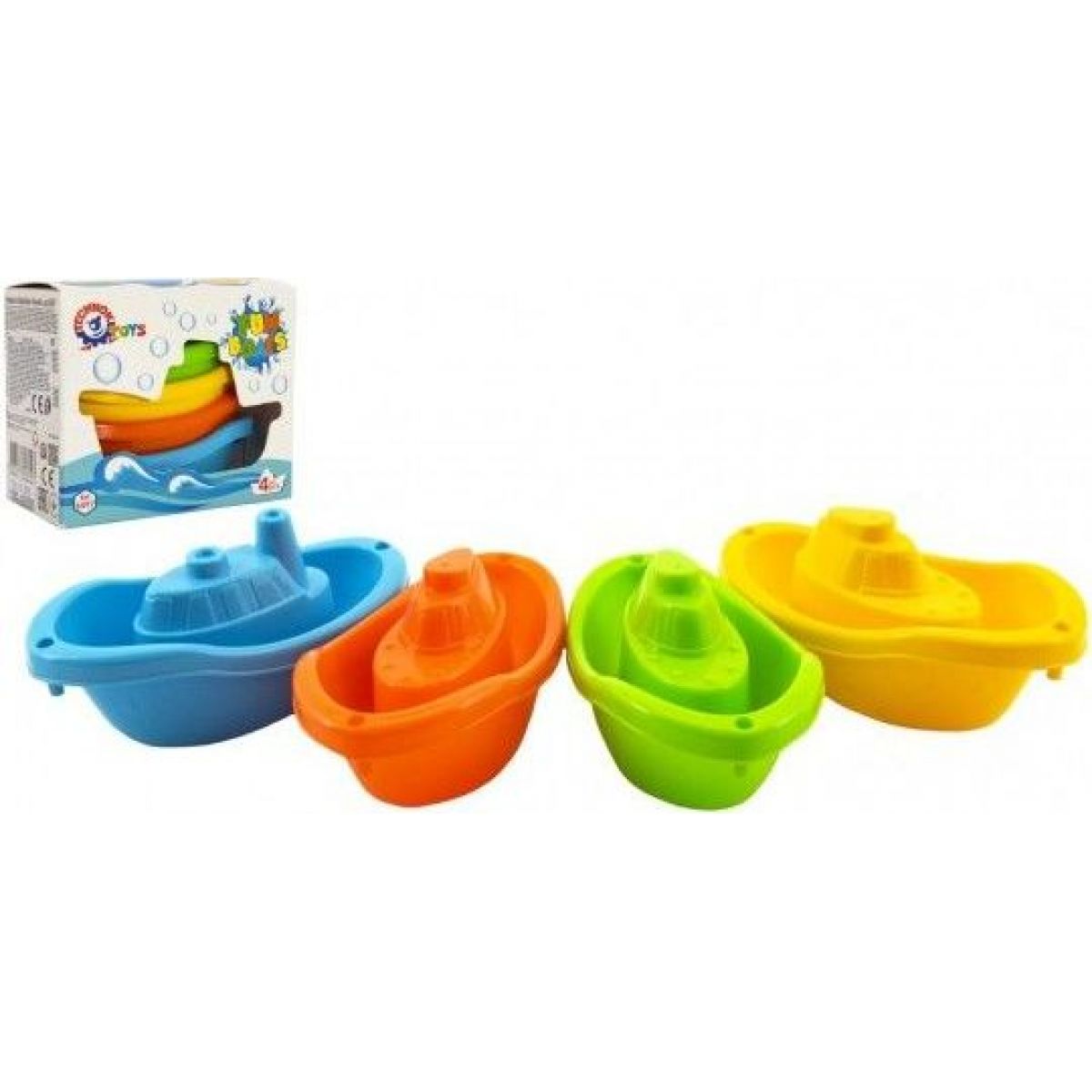 Lodě/lodičky do vody 4ks plast 11cm v krabičce 12x9,5x6cm 12m+
