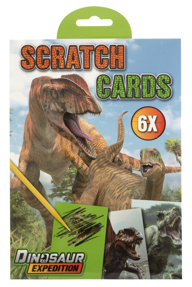 Vyškrabávací obrázky Dinosaurů  6 scratcg cards 21x14