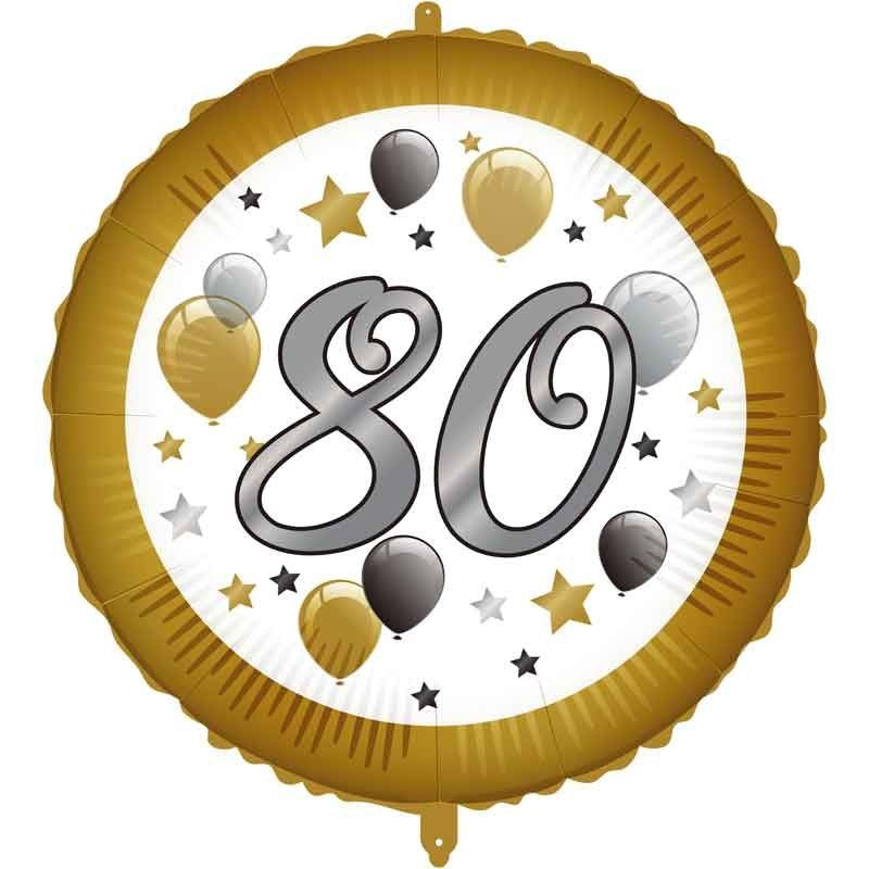 Balónek foliový s Balónky "80" 46 cm