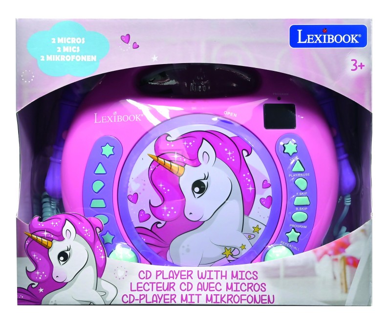 Lexibook CD přehrávač Jednorožec se 2 mikrofony