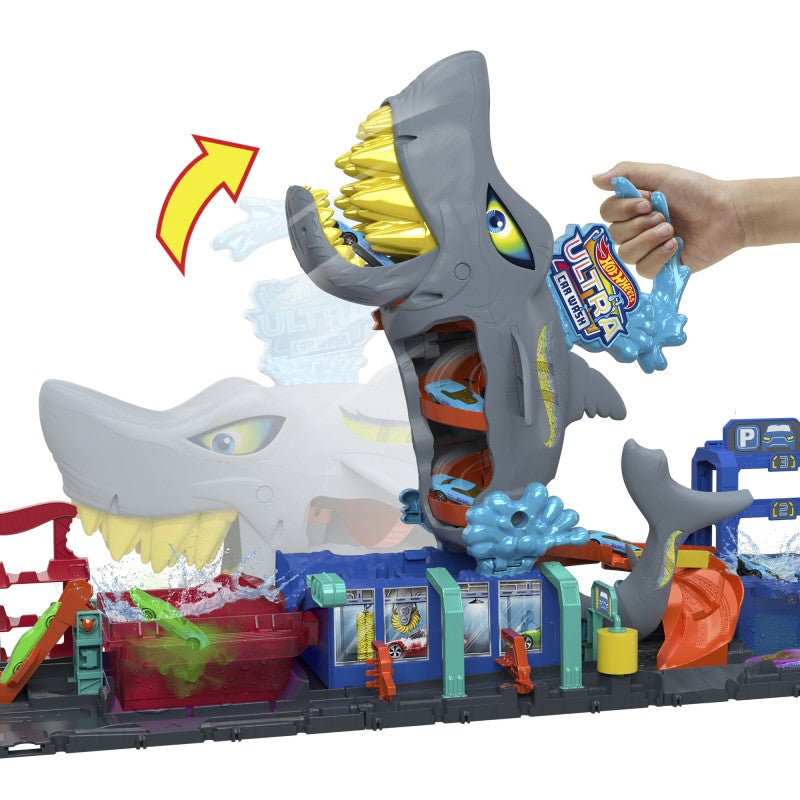 Hot Wheels city color reveal automyčka se žralokem