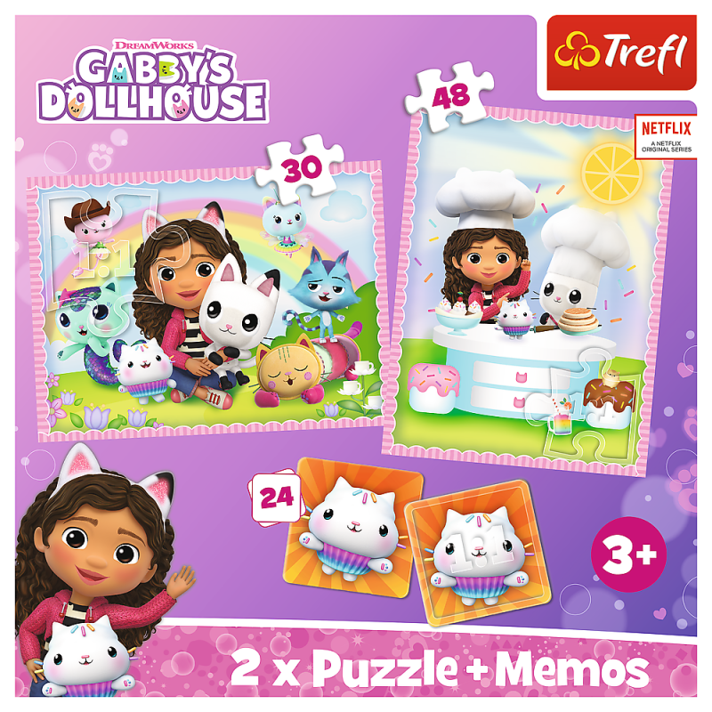 Puzzle Gábinčin kouzelný domeček 2v1 + pexeso