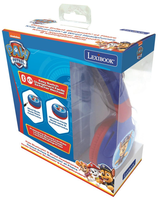 Lexibook 2v1 bluetooth skládací sluchátka Tlapková patrola s limitem hlasitosti