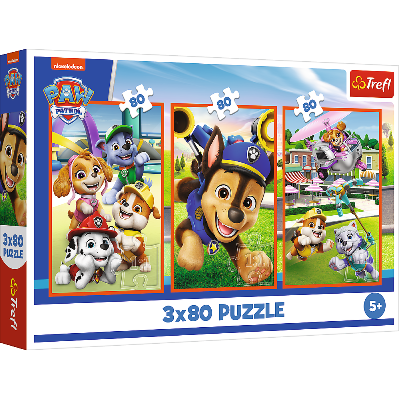 Puzzle Psí gang 3v1 Tlapková patrola 3x80 dílků