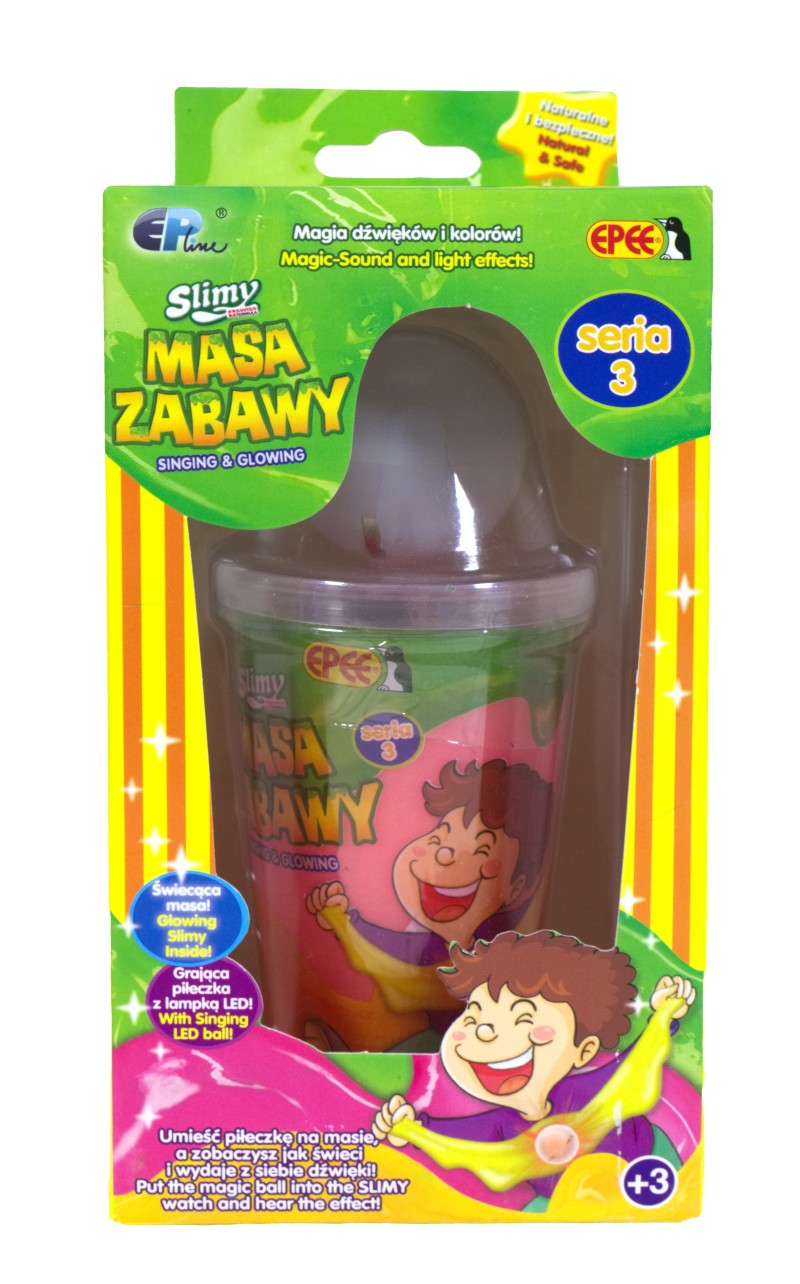 Slimy S3 sliz se svítící kuličkou fialový