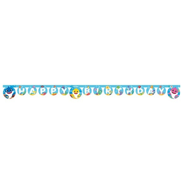 Banner „Happy Birthday“ Baby Shark