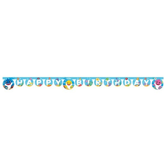 Banner „Happy Birthday“ Baby Shark