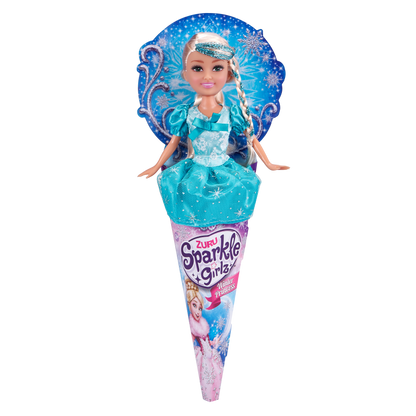 Princezna zimní Sparkle Girlz v kornoutku fialová
