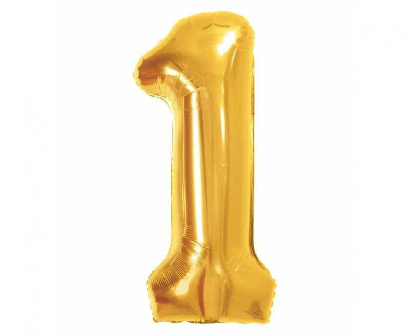 Balónek fóliový číslo 1 zlatý 85 cm
