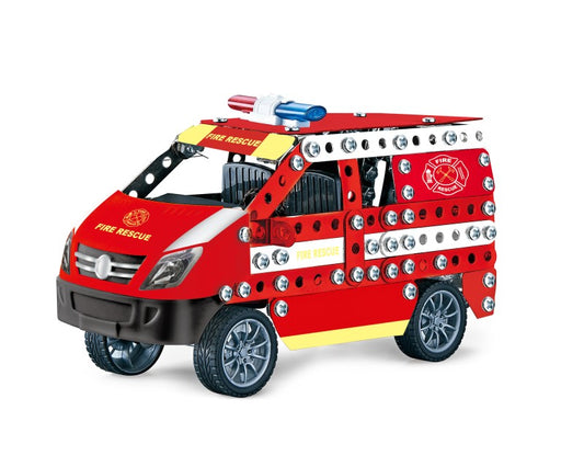 Kovová stavebnice hasičské auto 314 ks