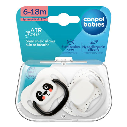 Set symetrických silikonových dudlíků BabiesBoo 6-18m 2ks bílý