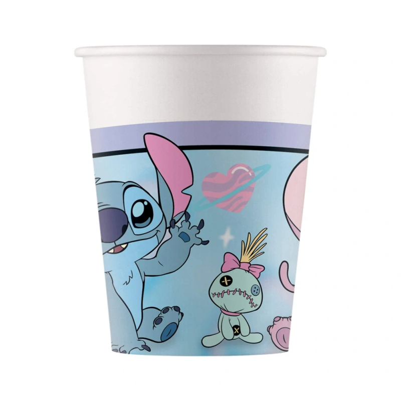 Kelímky papírové Stitch a Angel Cute 200 ml 8 ks