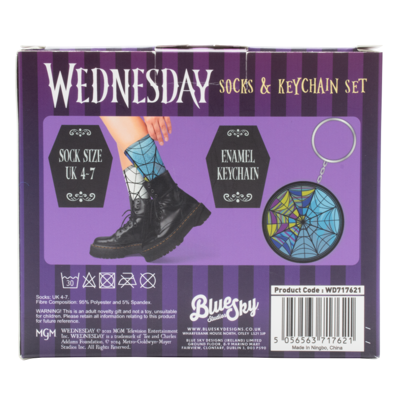 Wednesday dárkový set klíčenka/ponožky