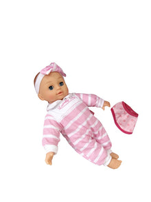 Panenka Bambolina Bebe 34 cm s 50 českými slovy růžový overal