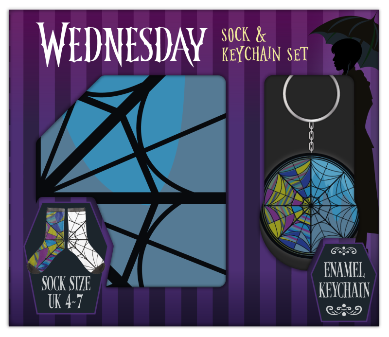 Wednesday dárkový set klíčenka/ponožky