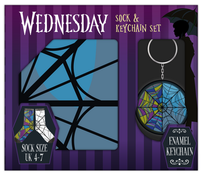 Wednesday dárkový set klíčenka/ponožky