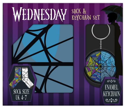 Wednesday dárkový set klíčenka/ponožky