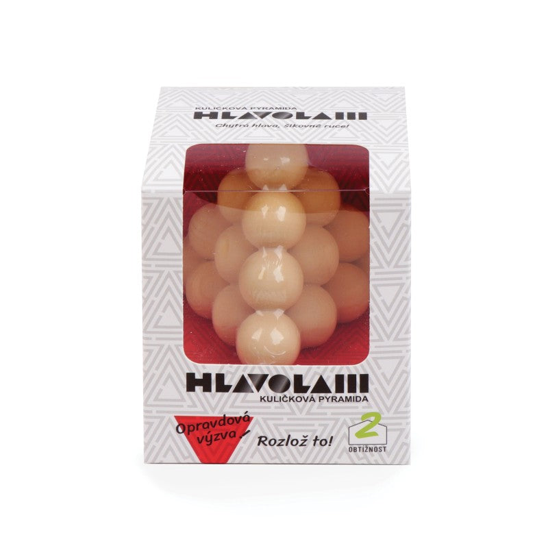 Dřevěný hlavolam - Kuličková pyramida