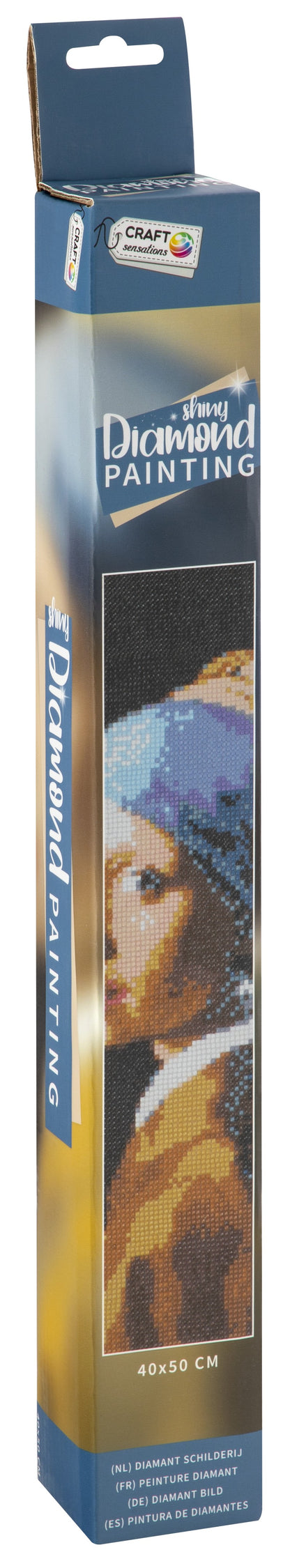 Diamantové malování dívka s perlou 40x50cm