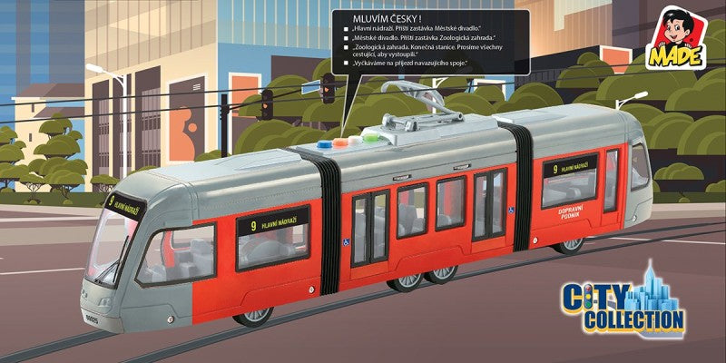 Tramvaj na setrvačník, se světlem a hudbou